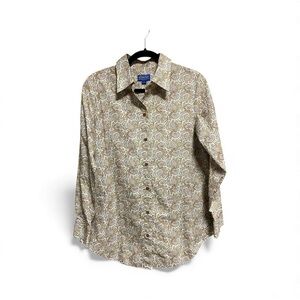 Pendleton Womens SZ 8 - Paisley Print Button Blouse W/Pockets - EUC